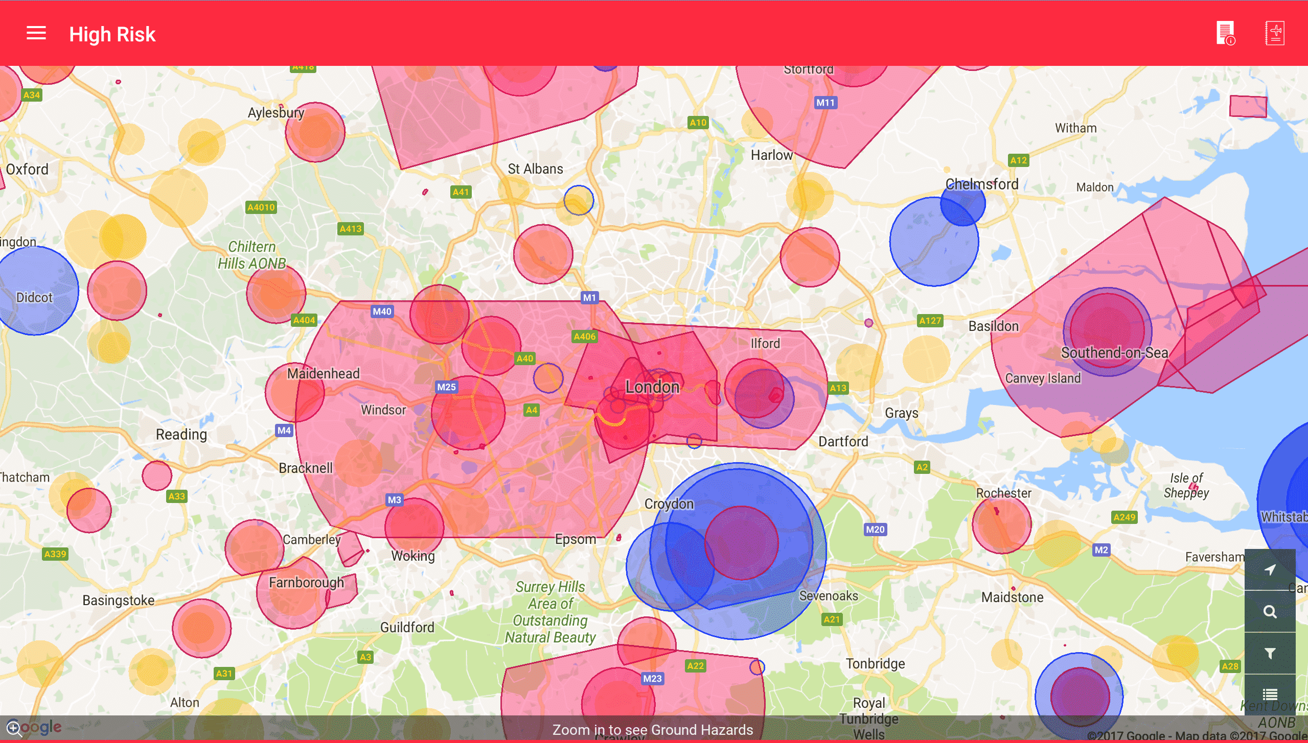 Screenshot Flysafe High Risk Map