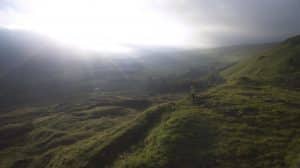 Man with Bike in Countryside